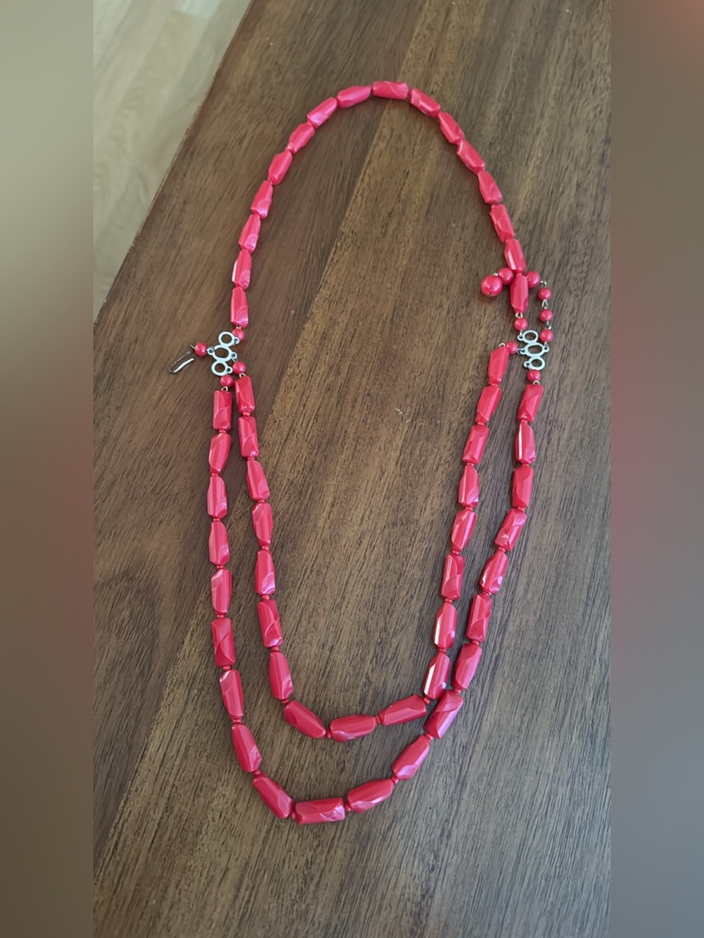 Pink Layered Beaded Necklace